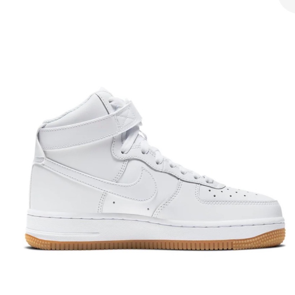 Nike High-Top Sneaker in White with Gum Outsole